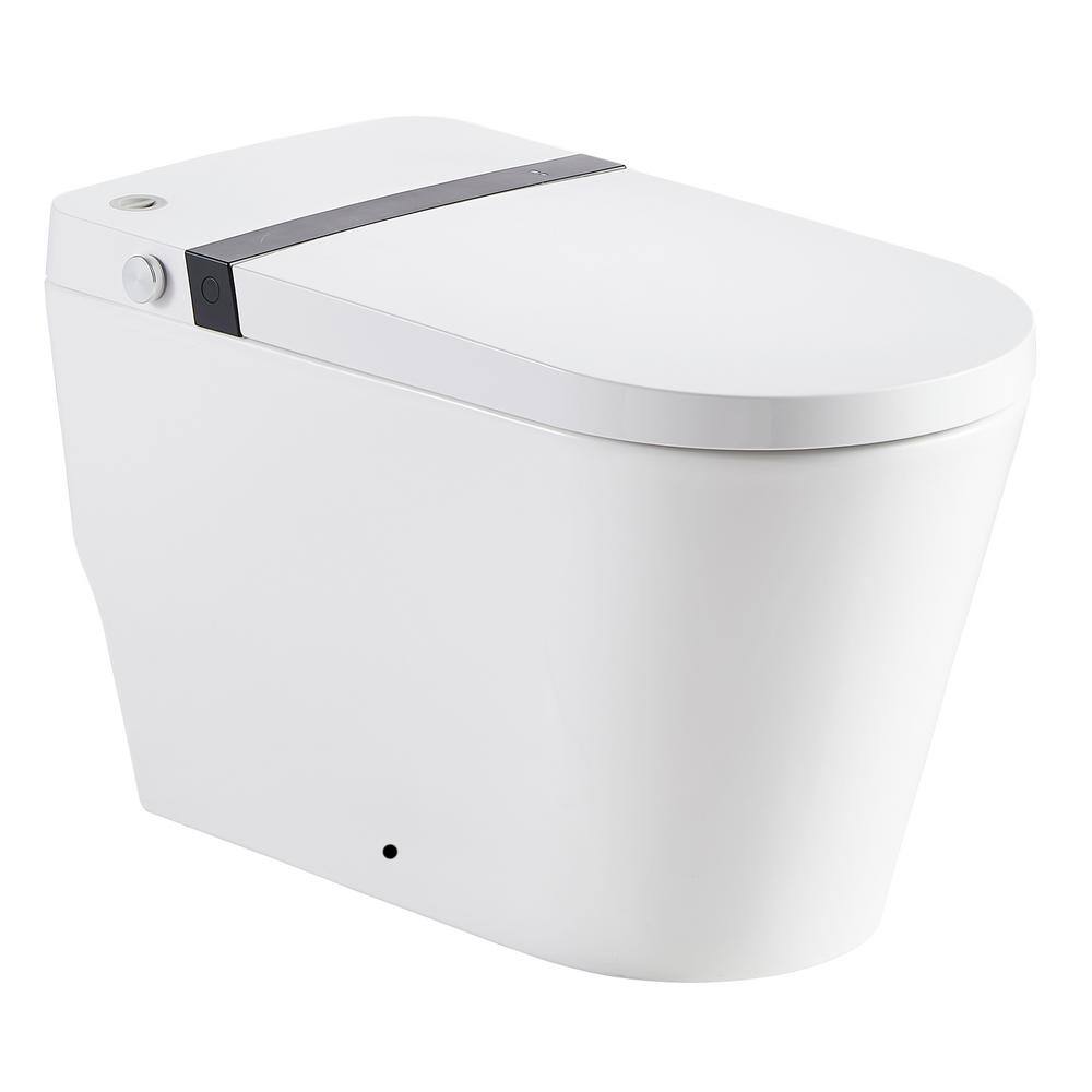 Tatayosi 1-Piece 3.8L1 GPF Single Flush Smart Toilet in White Seat Included with Auto-Flush Warm Water Air Drying Function J-H-W156668043