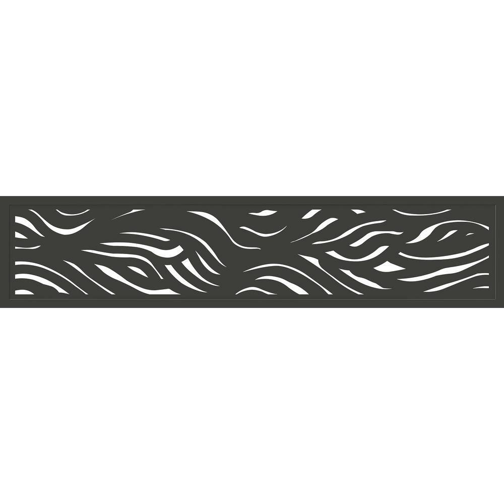 Modinex 72 in. x 16 in. Charcoal Stream WPC Framed Decorative Fence Extension and Wall Decor (2-Pack) USAMOD-3CFT