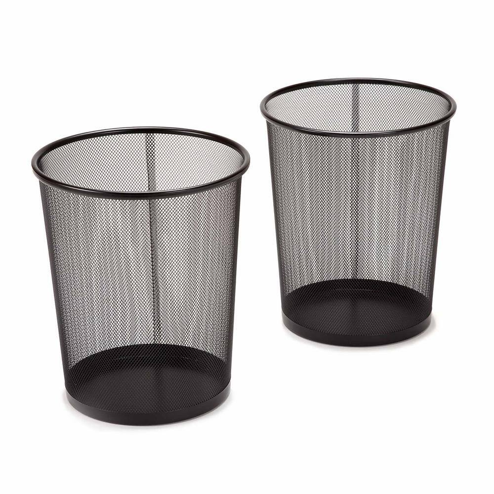 Seville Classics 6 Gal. Round Mesh Trash Can Recycling Bin (2-Pack) OFF16013