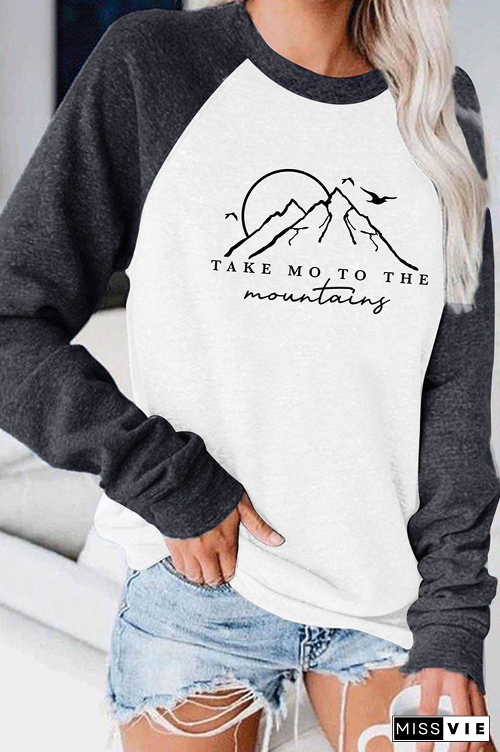 Take Me to the Mountains Long Sleeve Graphic Tee Wholesale