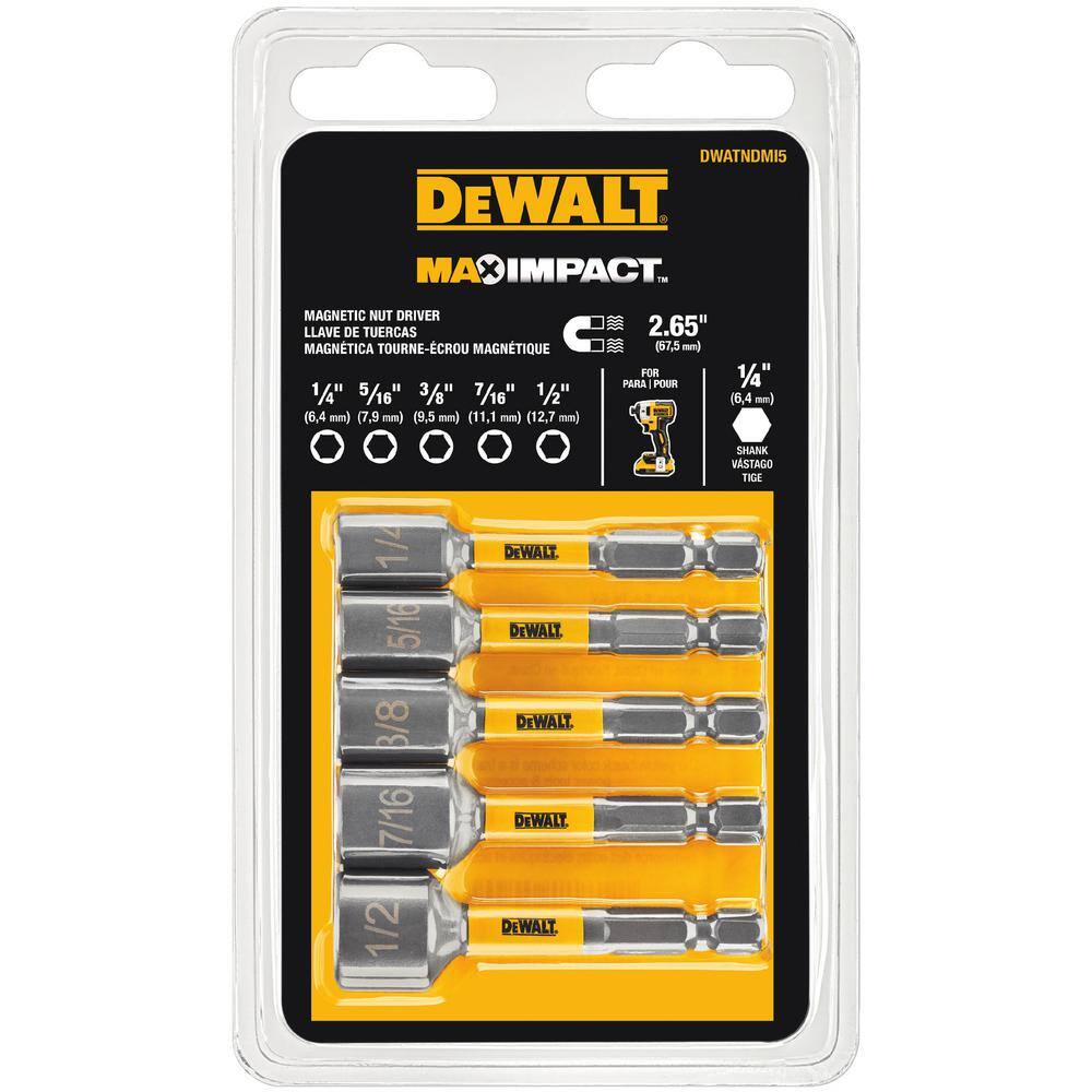 DW MAX IMPACT Steel Nut Driving Drill Bit Set (5-Piece) DWATNDMI5