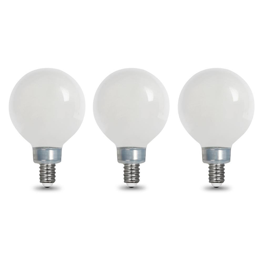 EcoSmart 60-Watt Equivalent G16.5 Dimmable ENERGY STAR CEC Filament LED Light Bulb Daylight (3-Pack) G16.5F6E12950Z