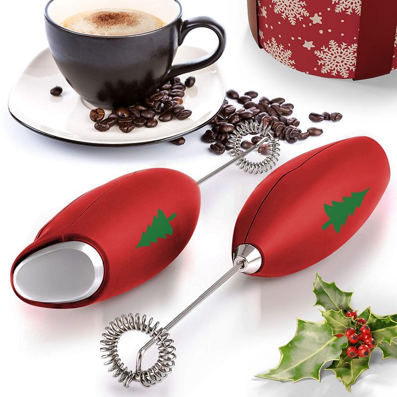 Christmas Edition Milk Frother With Stand