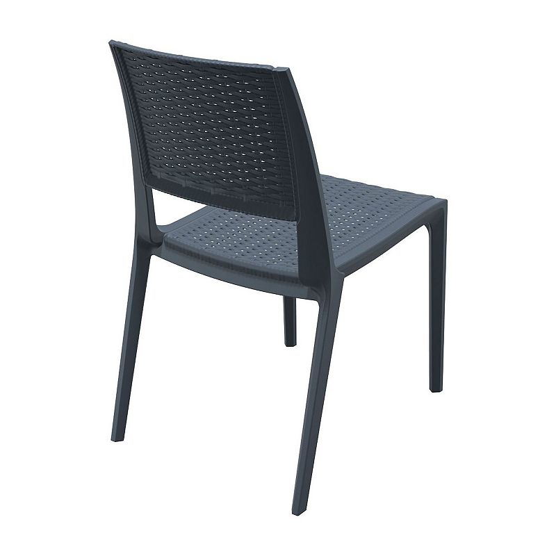 34 Gray Outdoor Patio Wickerlook Dining Chair