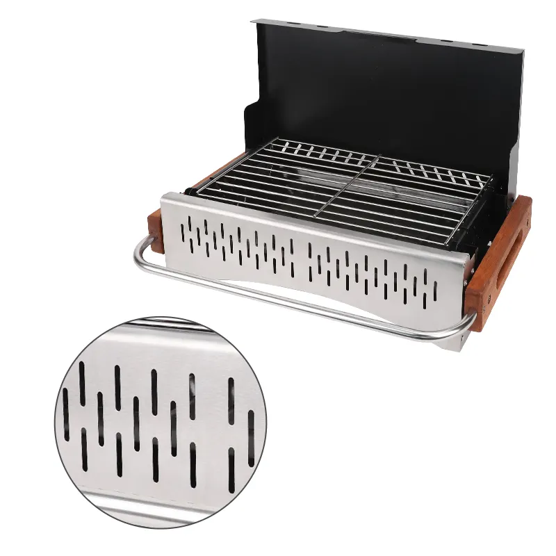 Camping Outdoor Backyard Smokeless Style Stainless Steel Barbecue Folding Type Portable BBQ grill Tabletop Charcoal