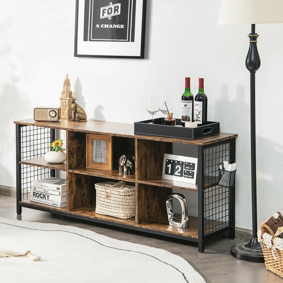 Costway 42756398 Mid Century Wooden TV Stand with ...