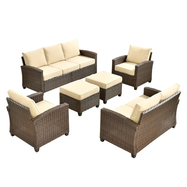 XIZZI Patio Rattan Wicker Furniture Conversation Set