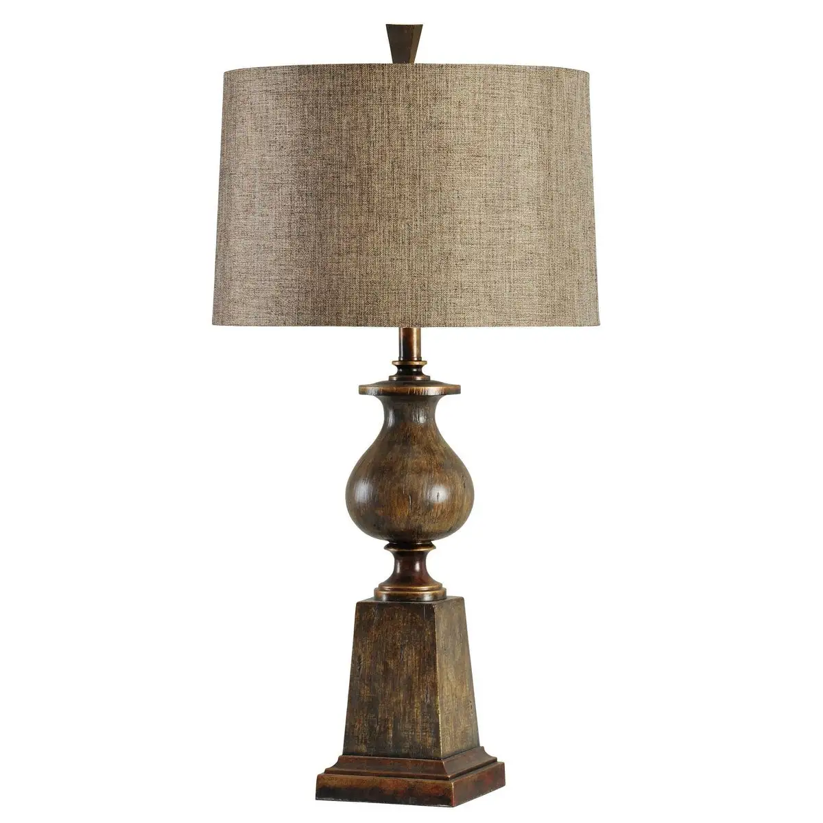 StyleCraft Declan Triburon Transitional Table Lamp with Custom Fabric Drum Shade