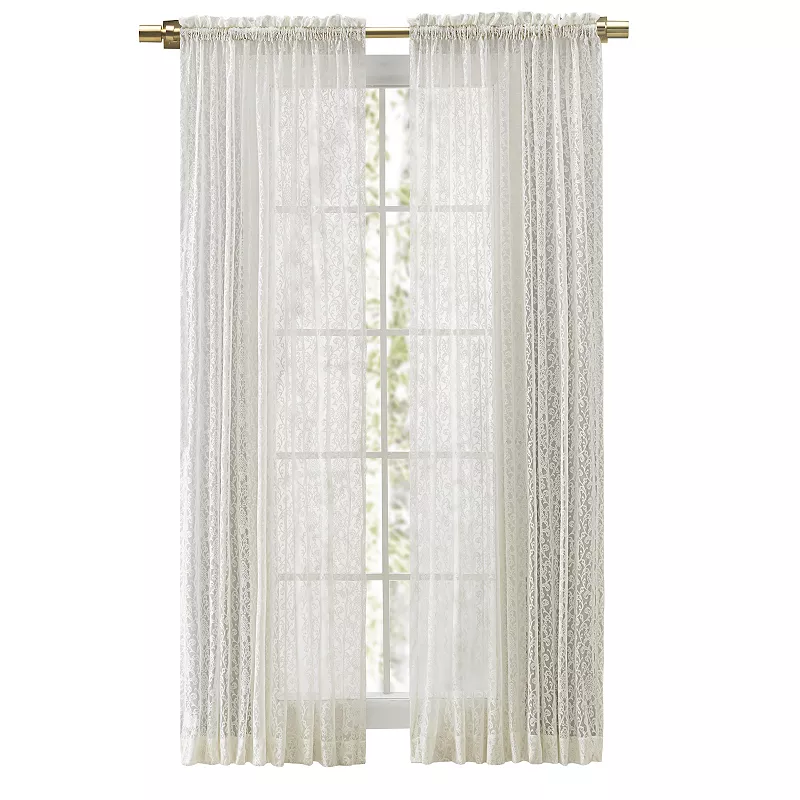 Woven Lace Rod Pocket W/header Panel Curtain