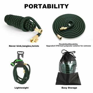 WeGuard 100 ft. Flexible Water Hose with 10 Function Nozzle Garden Water Hose Expandable Garden Hose 293000012