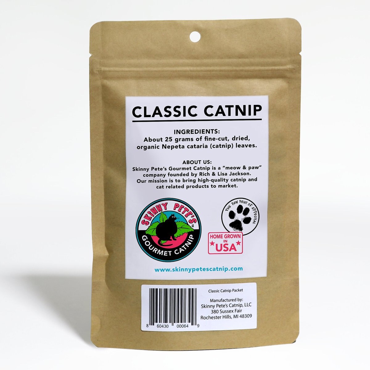 Skinny Pete's Gourmet Catnip Classic Organic Catnip， 0.8-oz bag