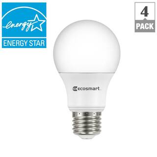 EcoSmart 40-Watt Equivalent A19 Dimmable LED Light Bulb Soft White (4-Pack) C5A19A40WESD07