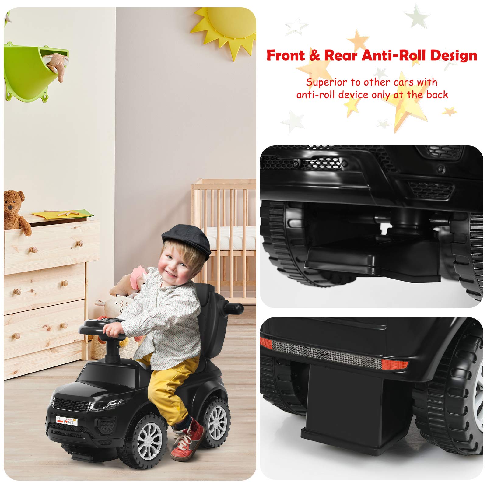 3 in 1 Ride on Push Car | Stroller Sliding Walking Car | Ride on Toy for Boys & Girls