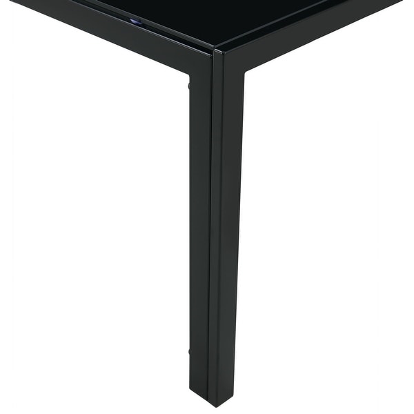 Set of 2 Square Center Table Modern 23.23-inch Coffee Table with Tempered Glass Tabletop End Table with Metal Frame