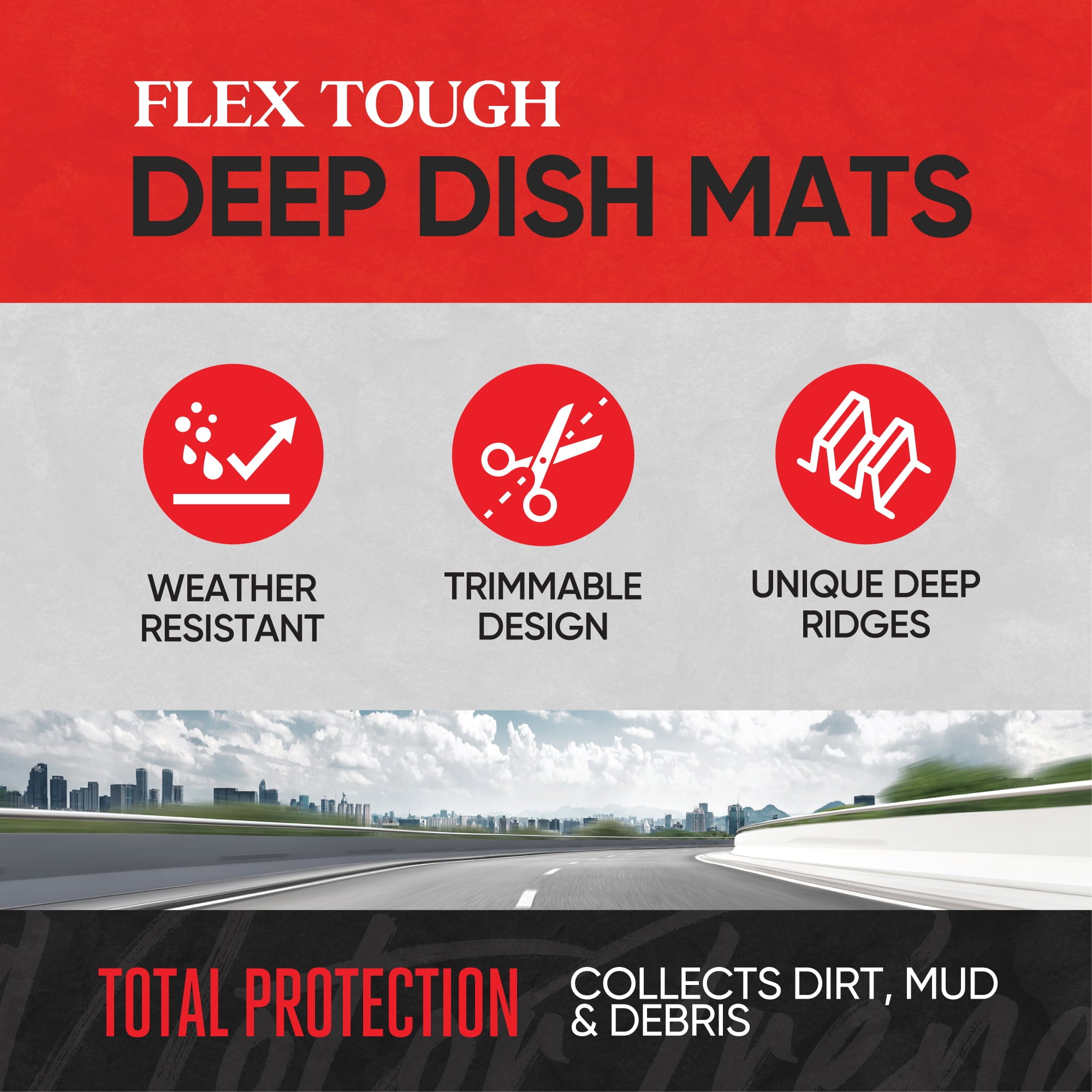 Motor Trend FlexTough Contour - Deep Dish Heavy Duty Rubber Car Floor Mats