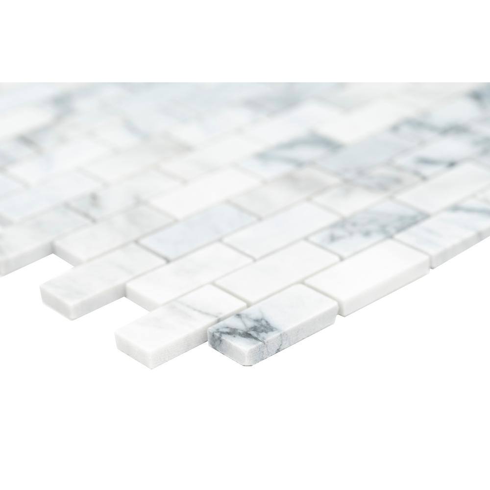 MSI Carrara Classique Brick 11.81 in. x 11.81 in. Honed Marble Wall Tile (0.97 sq. ft.Each) CAR-1X2H-5