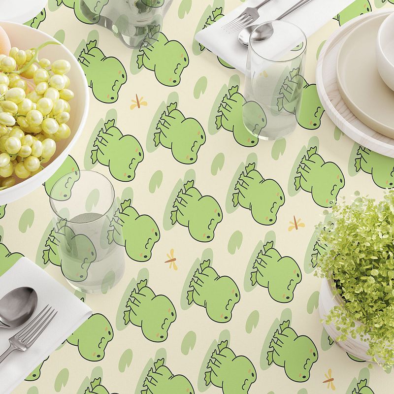 Square Tablecloth， 100% Polyester， 60x60， Frog Illustration