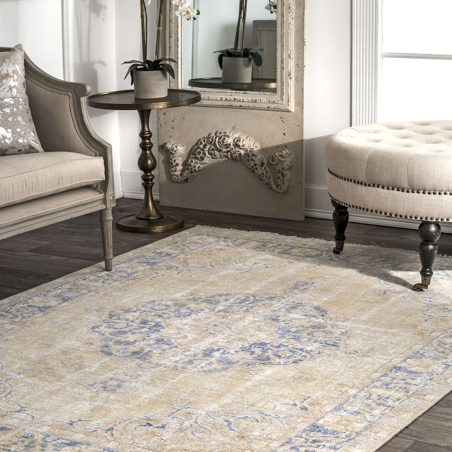 nuLOOM Valerie Distressed Fringe Rug - 4'3 x 6'6