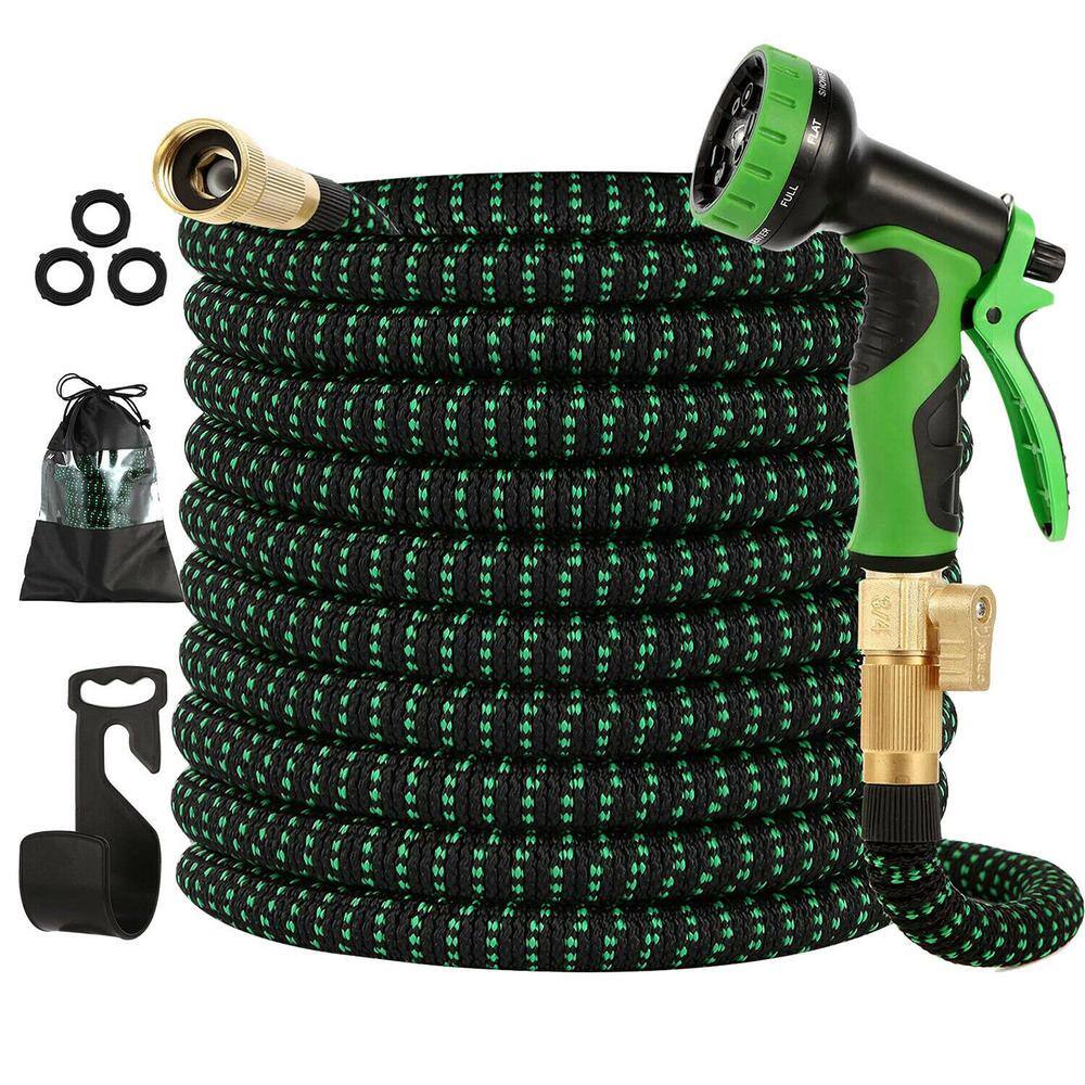 WeGuard 100 ft. Flexible Water Hose with 10 Function Nozzle Garden Water Hose Expandable Garden Hose 293000012