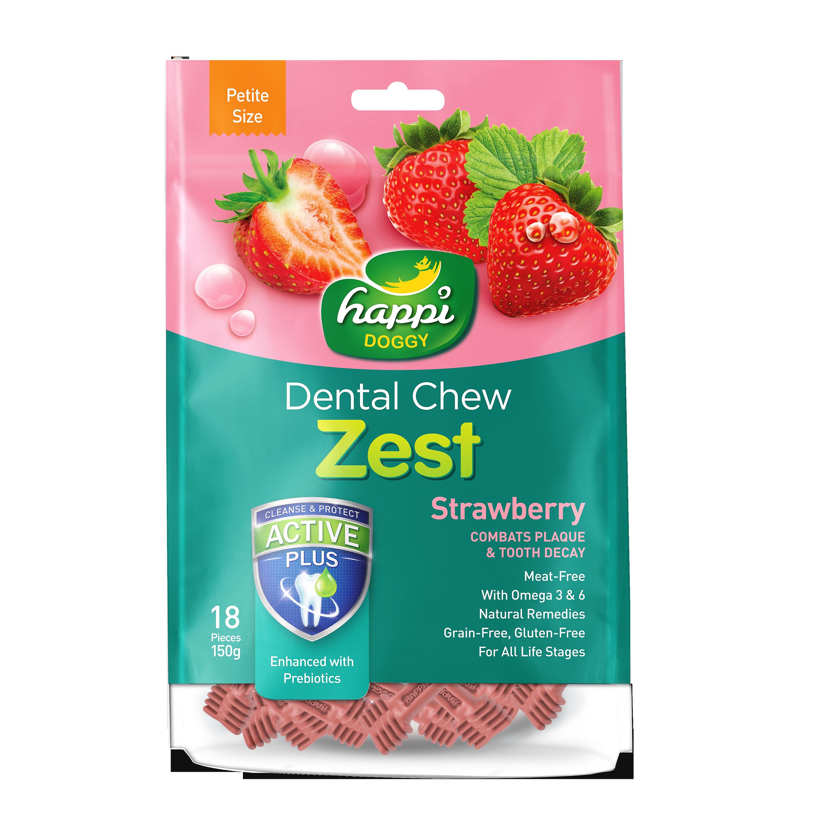 Happi Doggy Dental Chew Zest (Strawberry)