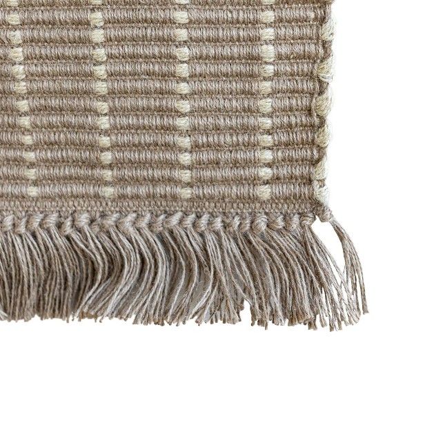 Foreside Home amp Garden 2 x27 x3 x27 Jute Striped Hand Woven Decorative Indoor Rug