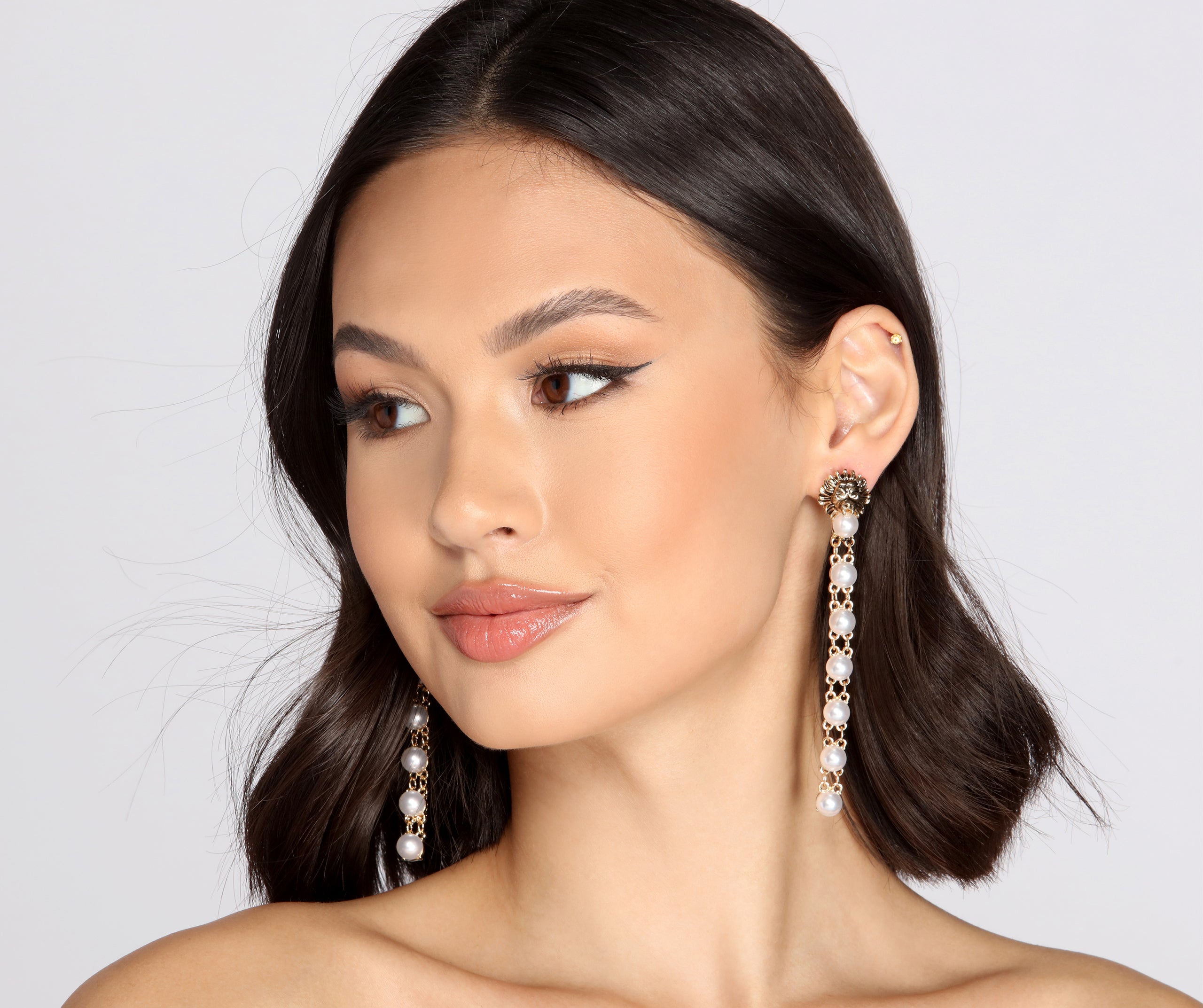 Fierce As A Lion Pearl Duster Earrings