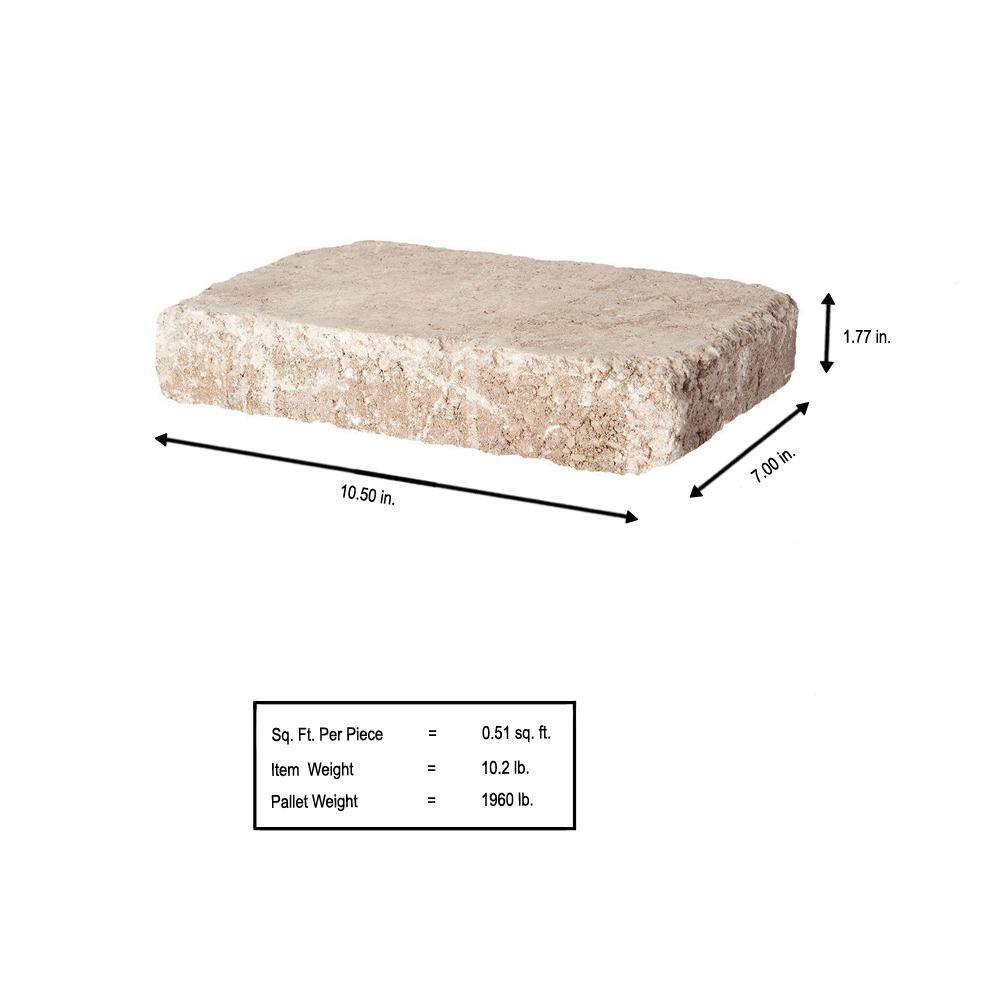 Pavestone RumbleStone Rec 10.5 in. x 7 in. x 1.75 in. Cafe Concrete Paver (192 Pcs.  98 Sq. ft.  Pallet) 90969