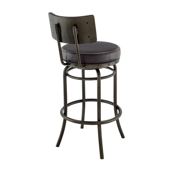 Rees Modern Swivel Counter/Bar Stool in Faux Leather and Metal