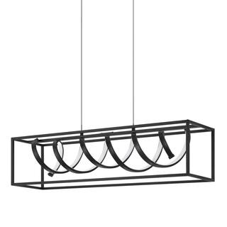 Hampton Bay Masena 36-Watt Matte Black Integrated LED Linear Chandelier HD5517A