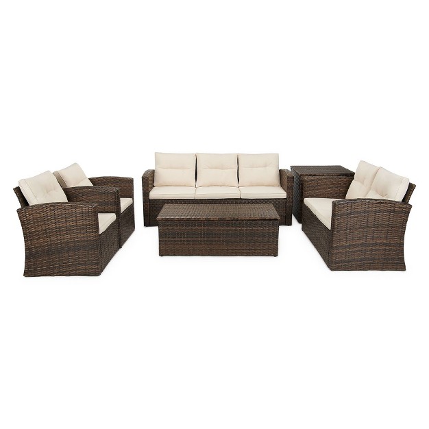 6pc Wicker Outdoor Conversation Set Edyo Living