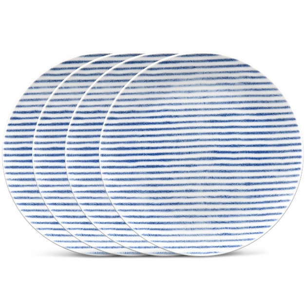 Noritake Hammock Set Of 4 Coupe Stripe Salad Plates