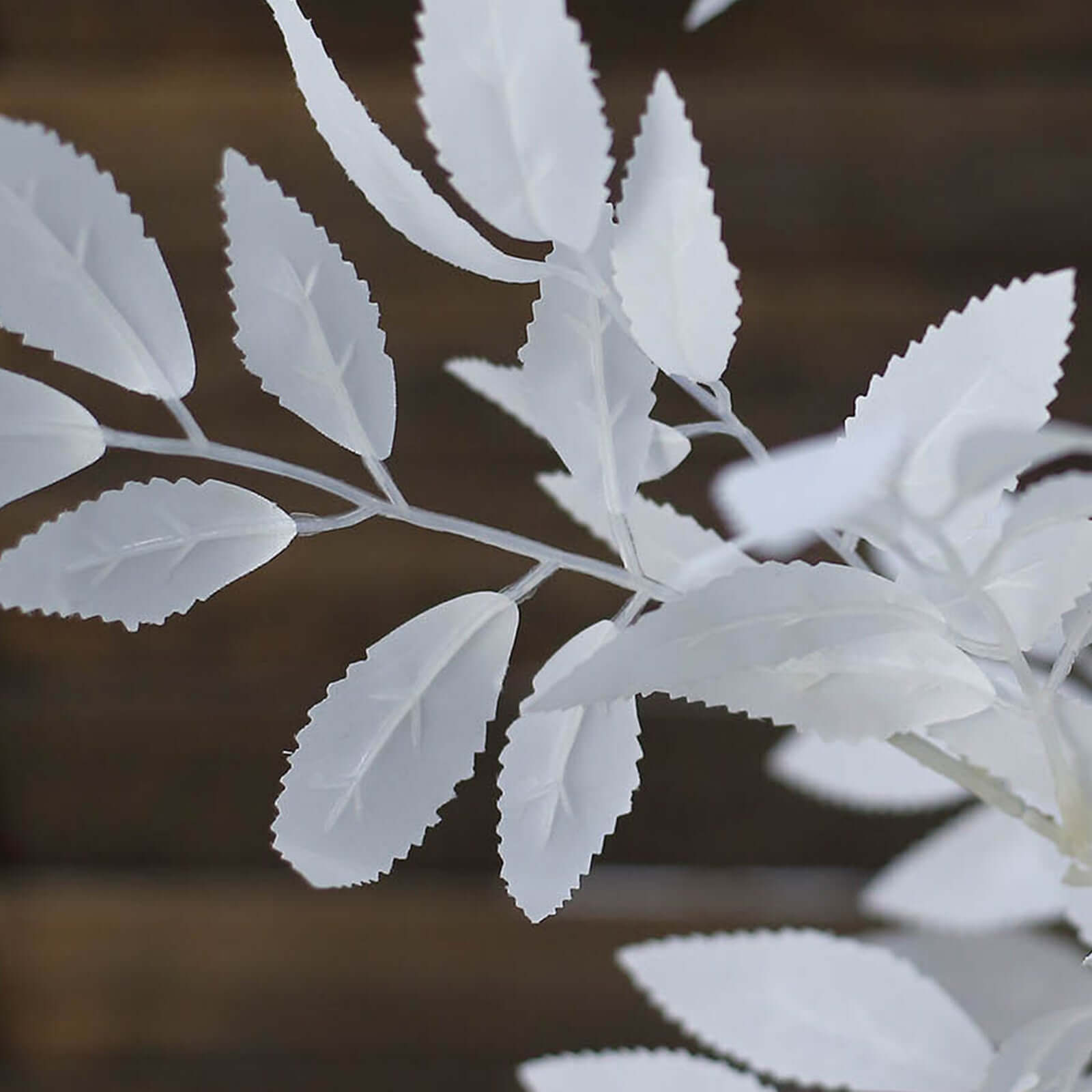 2 Bushes White Artificial Silk Plant Stem Vase Fillers, Faux Beech Leaf Branches 42