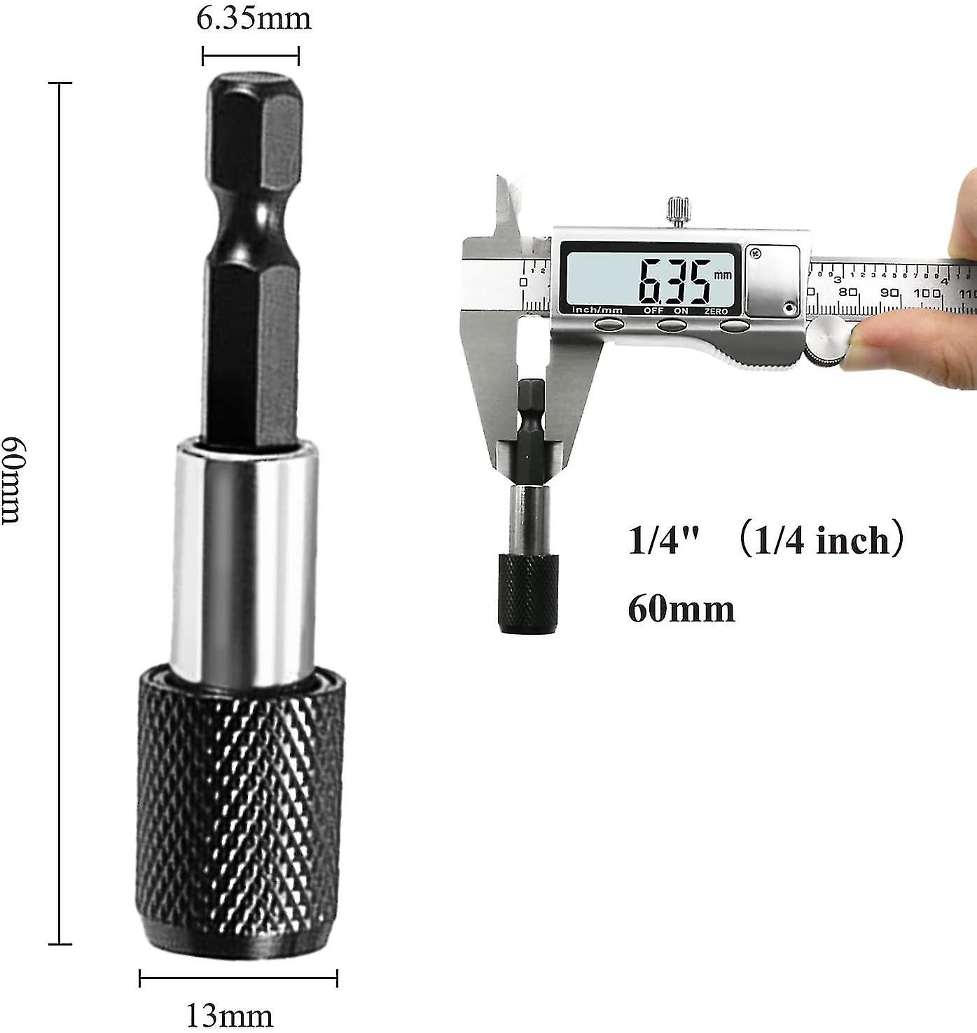 Magnetic Bit Holder 5 Pieces， Impact Screwdriver Bit Holder 1/4 Inch 60 Mm， For Drywall And Plasterboard Screws