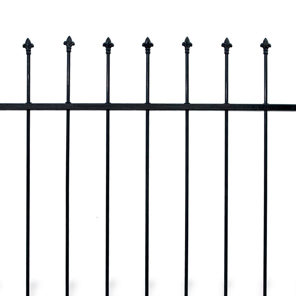 ALEKO Athens Style 5 ft. x 5 ft. Black Steel DIY Fence Panel DWGF5X5-HD