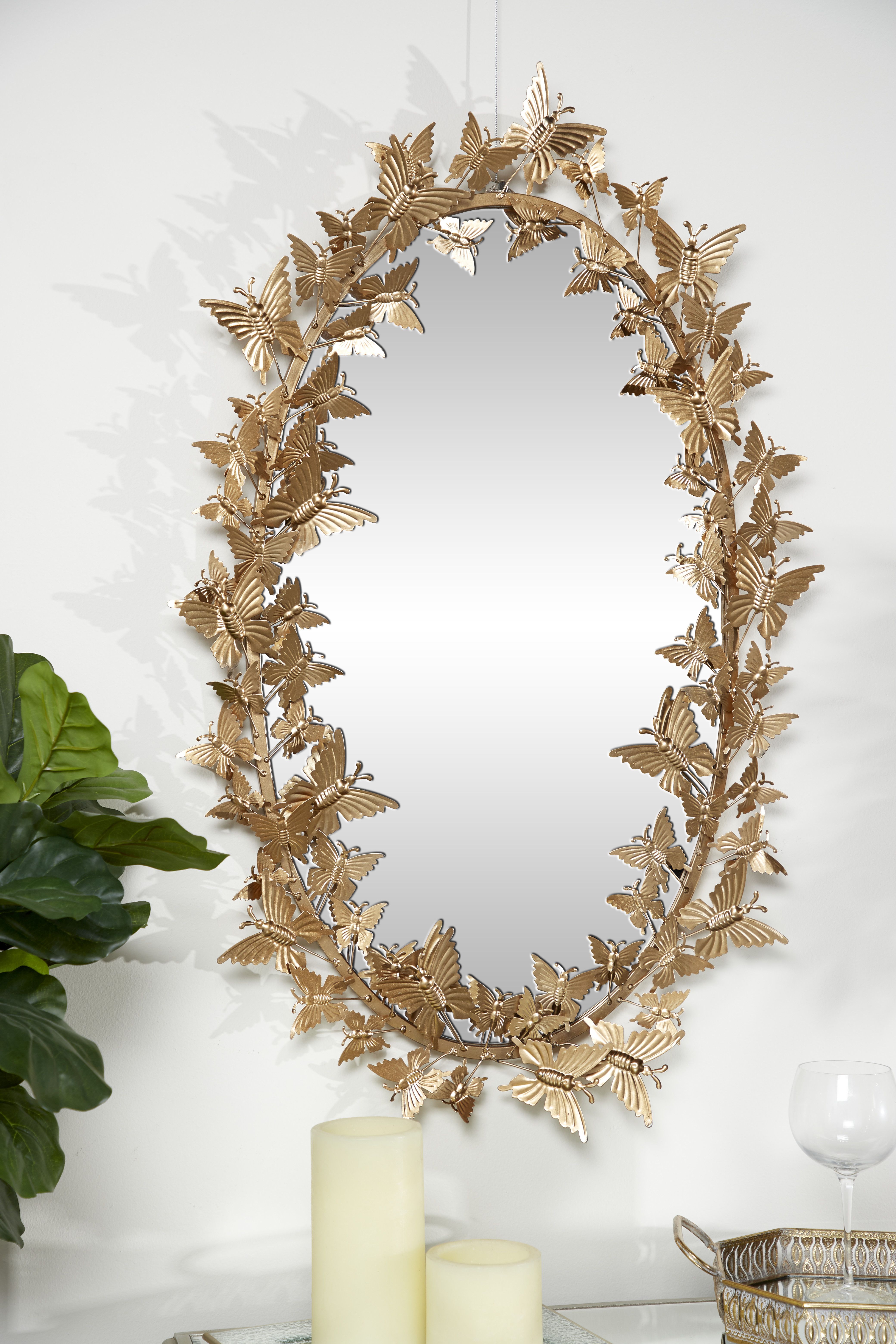 Gold Glam Metal Wall Mirror 33 x 19