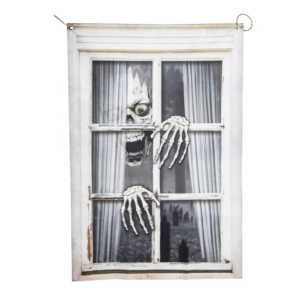 Gallerie Ii Fake Window Skull And Hands Halloween Decoration