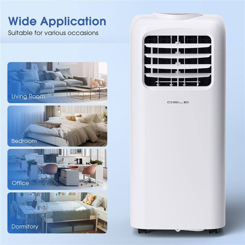 Costway 8000 BTU Portable Air Conditioner Cools 250 Sq. Ft. with Dehumidifier Remote in White OSP1-05