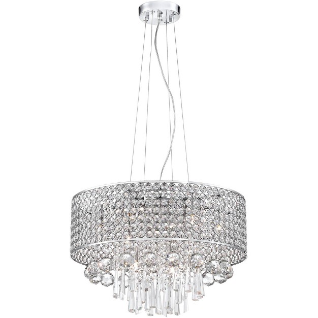 Wide Modern Beaded Crystal Drum Shade 9 light Fixture For Dining Room House Foyer Kitchen Island