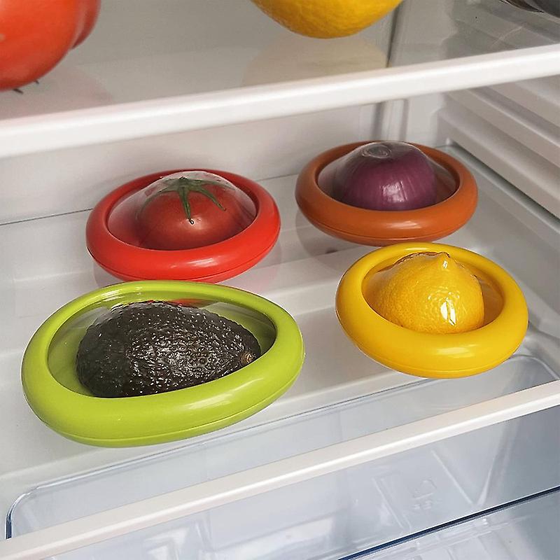 2Pcs Reusable Storage Containers for Fridge Fresh Stretch Pod for Tomatoes Silicone Food Savers