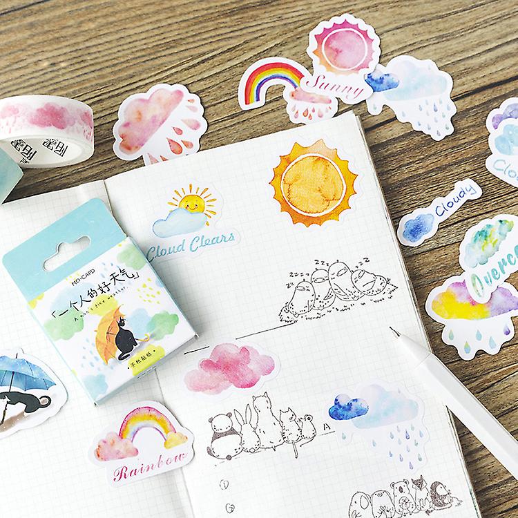 Small Little Boxes Decorative Travel Weather Journal Diary Girl Stickers Scrapbooking Stationery