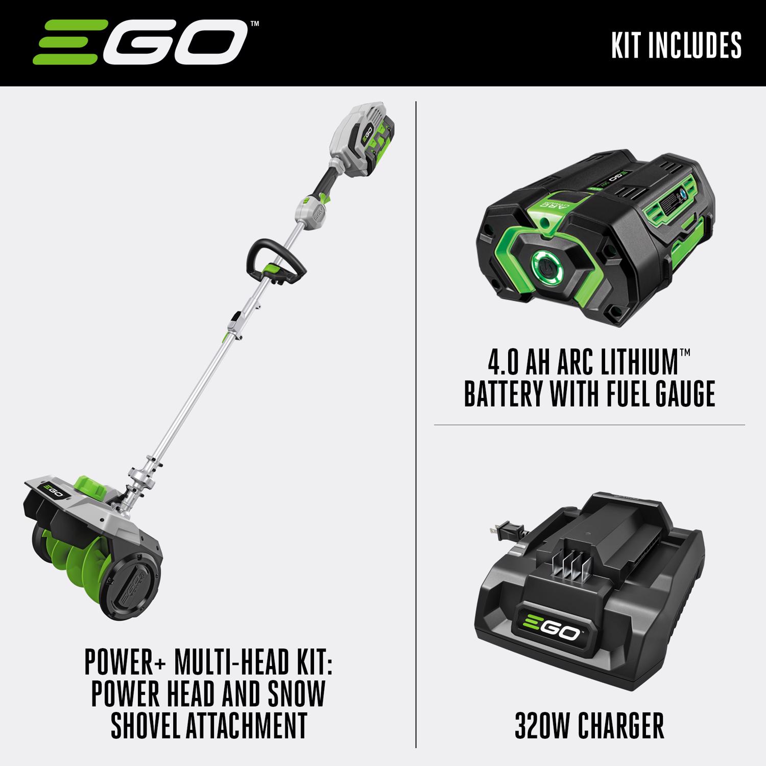 EGO Power+ Multi-Head System MSS1203 12 in. 56 V Battery Snow Thrower Kit (Battery \u0026 Charger)