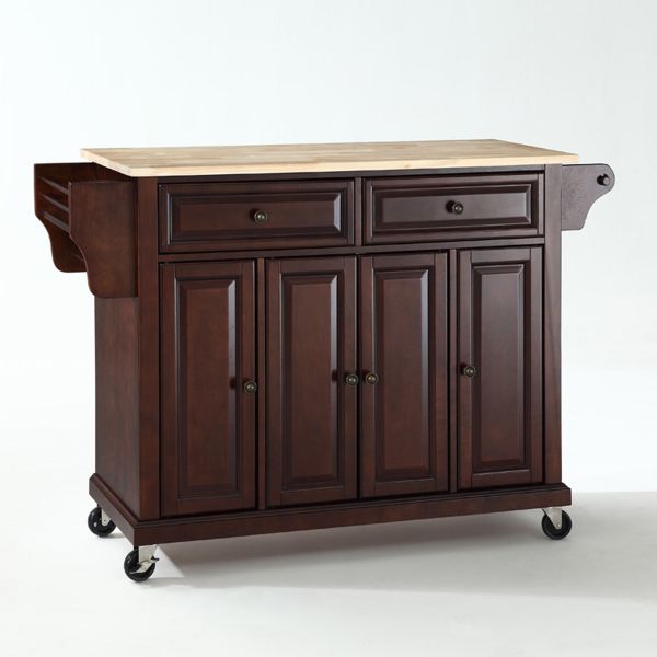 Full Size Wood Top Kitchen Cart