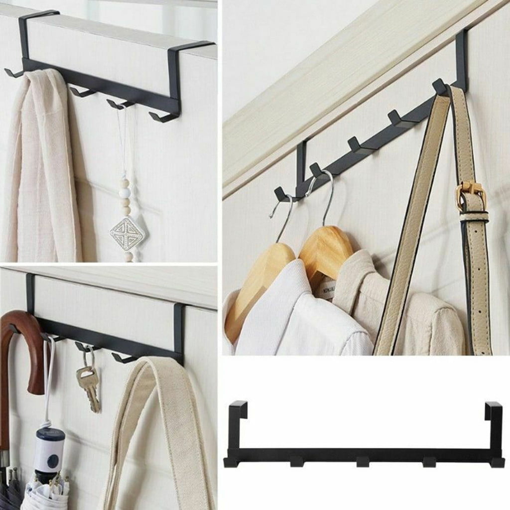 Mnycxen Over The Door 5 Hooks Home Bathroom Organizer Rack Clothes Coat Hat Towel Hanger