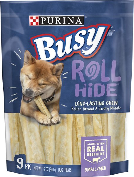 Purina Busy Bone Rollhide， Long-Lasting Small/Medium Dog Treat