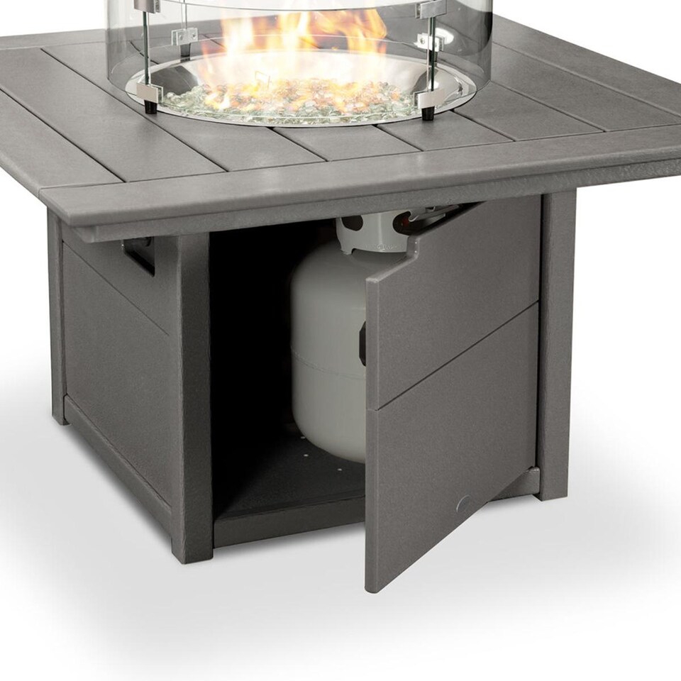 POLYWOOD 42-Inch Square Propane Fire Pit Table