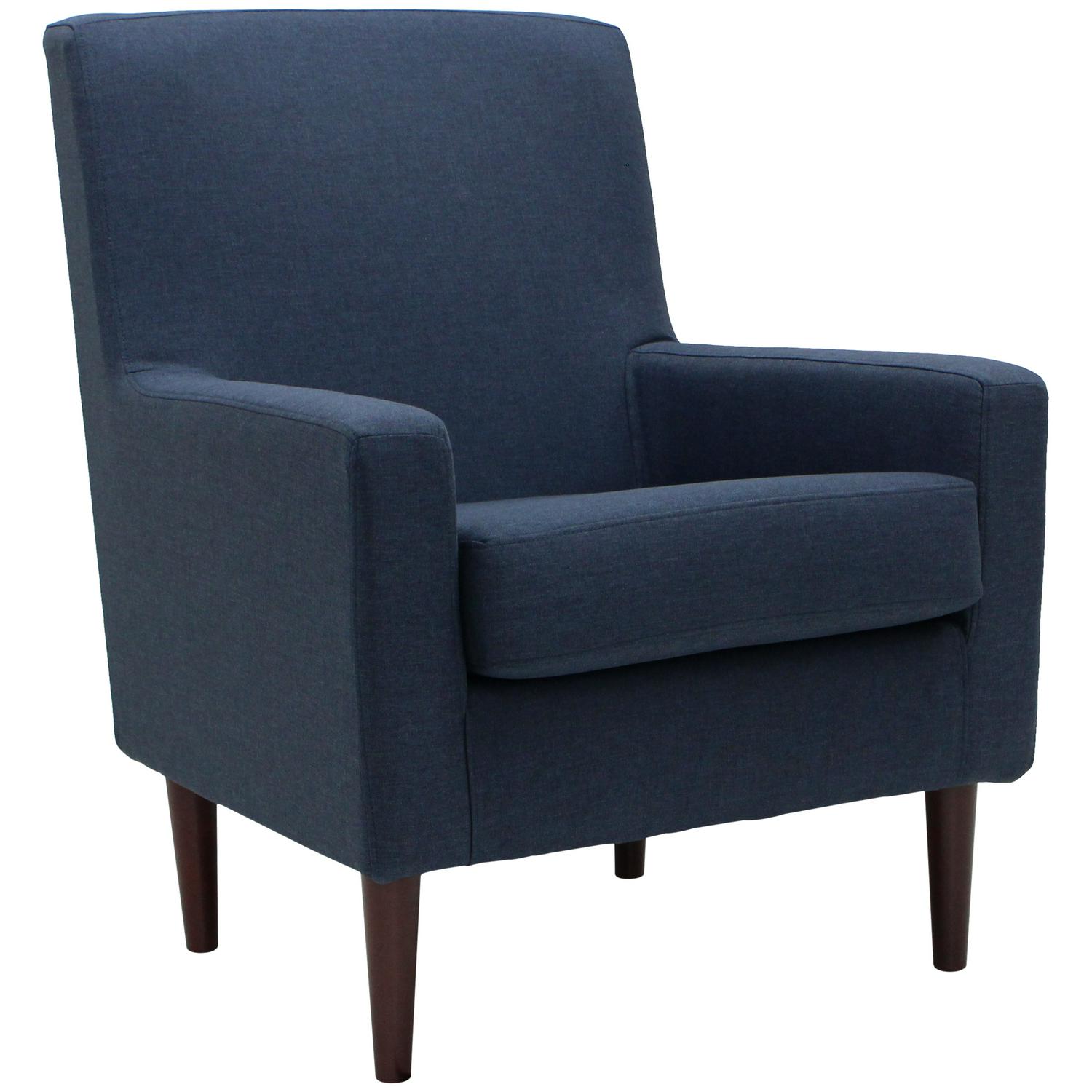 Mainstays Kinley Lounge Arm Chair， Navy Polyester Fabric