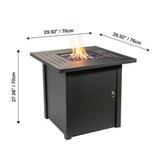 Teamson Home 30 in. Square Steel Propane Gas Fire Pit HF45701AA-S