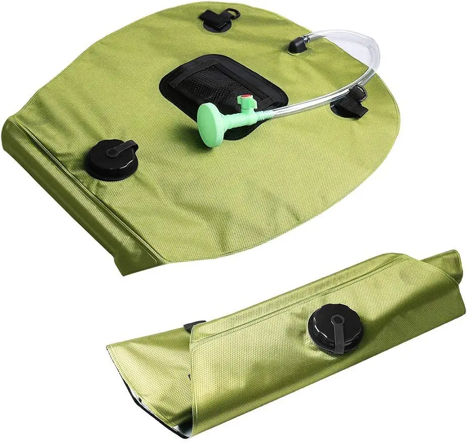 Foldable Camp  Shower Bag With Heater Hot Water Black Plastic Heated Shower Camping hiking Outdoor