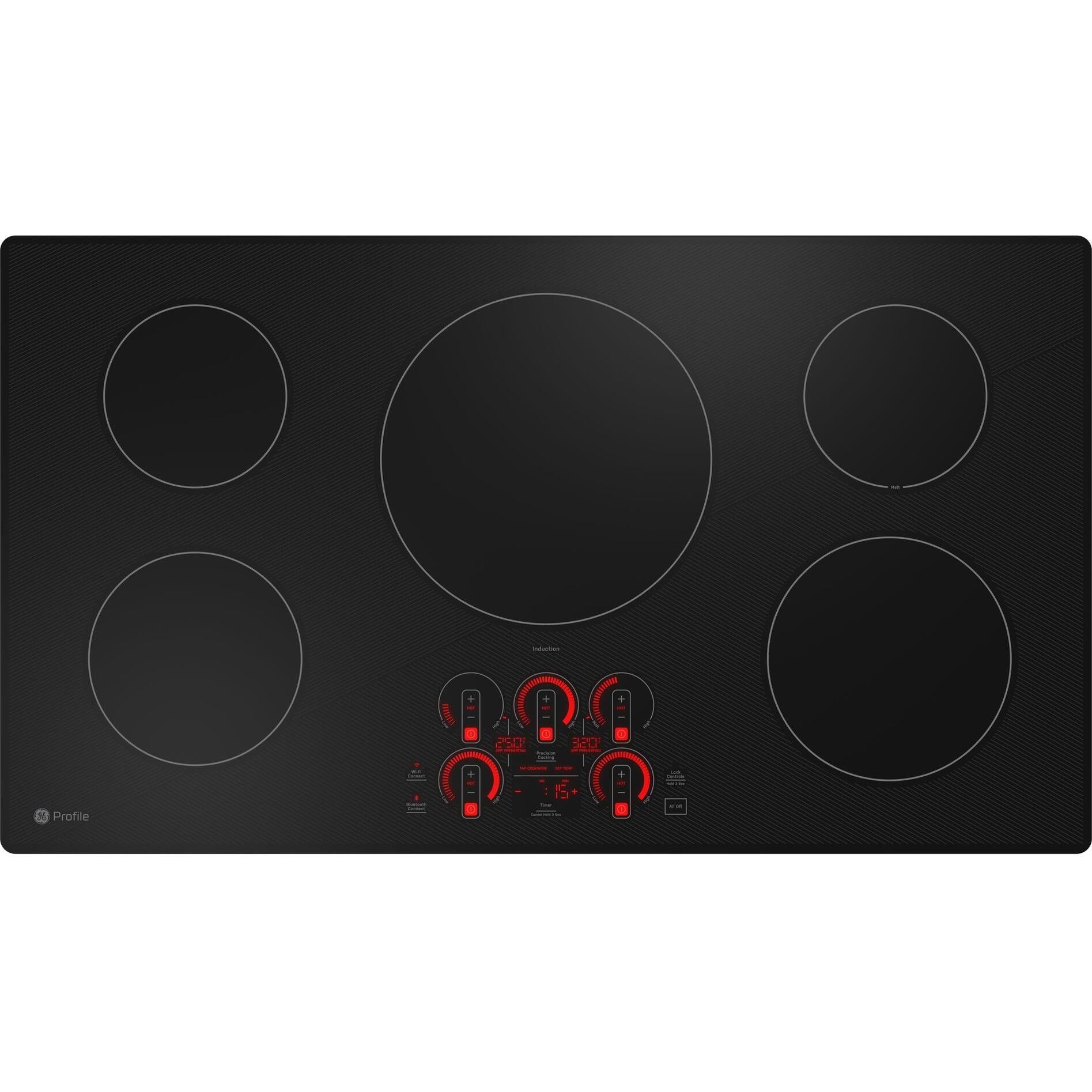 GE Profile 36-inch Built-in Induction Cooktop with Wi-Fi PHP7036DTBB