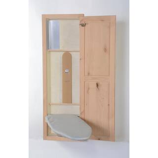 Hide-Away In-Wall Ironing Center Knotty Alder with Shaker Door KAS400